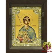 Икона освященная &quot;Дмитрий( Димитрий) Солунский великомученик&quot;, 18x24 см, со стразами, в деревянном киоте 24x30 см, 24x30 см