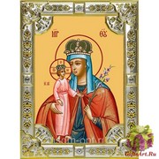Икона освященная &quot;Неувядаемый цвет икона Божией Матери&quot;, 18x24 см, со стразами
