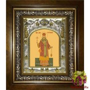 Икона освященная &quot;Димитрий Можайский священномученик (Дмитрий)&quot;, 14x18 см, в деревянном киоте 20x24 см, 20x24 см