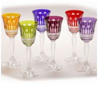 Набор 6 рюмок для водки 60 мл. Польша. Цветной хрусталь