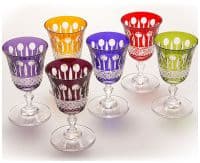 Набор 6 рюмок для водки 60 мл. Польша. Цветной хрусталь