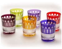 Набор 6 стаканов для виски 300 мл. Польша. Цветной хрусталь