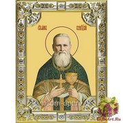 Икона освященная &quot;Иоанн Кронштадский праведный чудотворец (Иван)&quot; ,18х24см со стразами, 18x24 см
