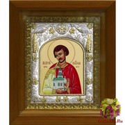 Икона освященная &quot;Владислав Сербский,благоверный князь&quot;, 14x18 см, в деревянном киоте 20x24 см, 20x24 см