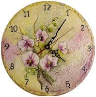 Настенные часы авторские Дикая орхидея Диаметр 30 см Ручная роспись