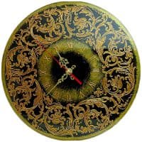 Настенные часы авторские Золотые узоры Ручная роспись Размер 30 см