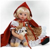 Коллекционная виниловая кукла Красная шапочка с серым волком Ручная работа 58 см.  Авторская номерная кукла США