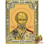 Икона освященная &quot;Николай чудотворец, архиепископ Мир Ликийских,святитель&quot;, 18x24 см со стразами, 18x24 см