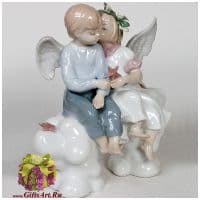 Ангелы Небесный поцелуй Фарфор Высота 17 см
