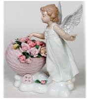Ангел с цветами Фарфор Высота 13 см Подарочная упаковка