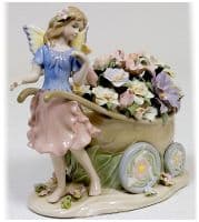 Фея с цветами Музыкальная статуэтка Фарфор Высота 16 см