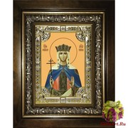 Икона освященная &quot;Елена равноапостольная царица&quot;, 18x24 см, со стразами, в деревянном киоте 24x30 см, 24x30 см