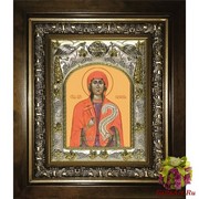 Икона освященная &quot;Параскева Пятница мученица&quot;, 14x18 см, в деревянном киоте 20x24 см, 20x24 см