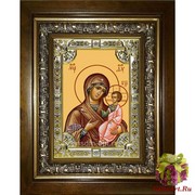 Икона освященная &quot;Иверская икона Божией Матери&quot;, 18x24 см, со стразами, в деревянном киоте 24x30 см, 24x30 см