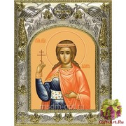 Икона освященная &quot;Василисса Никомидийская мученица&quot;, посеребрение 925, 14x18 см, купить по низкой цене