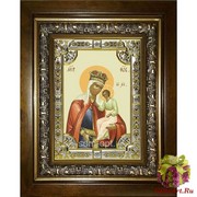 Икона освященная &quot;Избавление от бед страждущих икона Божией Матери&quot;, 18x24 см, со стразами, в деревянном киоте 24x30 см, 24x30 см