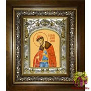 Икона освященная &quot;Димитрий(Дмитрий) Донской благоверный князь&quot;, 14x18 см, в деревянном киоте 20x24 см, 20x24 см
