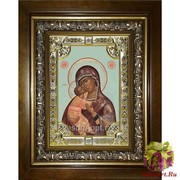 Икона освященная &quot;Владимирская икона Божией Матери&quot;, 18x24 см, со стразами, в деревянном киоте 24x30 см, 24x30 см