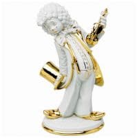 Клоун со скрипкой Фарфоровая статуэтка. Высота 24 см. Фарфор с кристаллами Swarovski Сваровски. RG Porcellane Италия