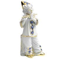 Клоун со флейтой Фарфоровая статуэтка. Высота 26 см. Фарфор с кристаллами Swarovski Сваровски. RG Porcellane Италия