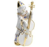 Клоун с контрабасом Фарфоровая статуэтка. Высота 25 см. Фарфор с кристаллами Swarovski Сваровски. RG Porcellane Италия