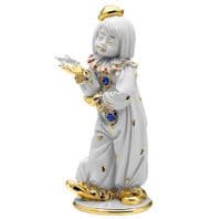 Клоун со звездой Фарфоровая статуэтка. Высота 27 см. Фарфор с кристаллами Swarovski Сваровски. RG Porcellane Италия