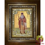 Икона освященная &quot;Максим Грек преподобный&quot;, 18x24 см, со стразами, в деревянном киоте 24x30 см, 24x30 см