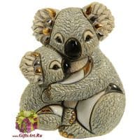 Коала с малышом. Эксклюзивная керамическая фигурка De Rosa Rinconada Высота 11 см