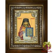 Икона освященная &quot;Иоанн Шанхайский и Сан-Францисский святитель чудотворец (Иван)&quot;, 18x24 см, со стразами, в деревянном киоте 24x30 см, 24x30 см
