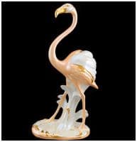 Розовый фламинго. Цветная скульптура керамика Ahura. Высота 43 см Италия