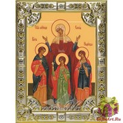 Икона освященная &quot;Вера, Надежда, Любовь и София&quot;, 18x24 см, со стразами