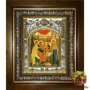 Икона освященная &quot;Лука апостол&quot;, 14x18 см, в деревянном киоте 20x24 см, 20x24 см