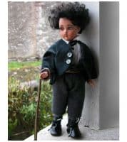 Итальянская фарфоровая кукла Чарли Чаплин Charlot Montedragone Высота 32 см. Италия  Ручная работа