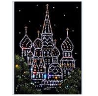Картина из страз Сваровски  SWAROVSKI Покровский собор Московского Кремля 20х15 см