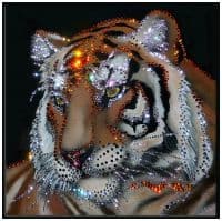 Картина из страз Сваровски  SWAROVSKI Тигр Сила и мудрость Размер 30x30 см