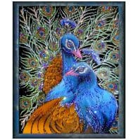 Картина из кристаллов Сваровски SWAROVSKI Императорские павлины Размер 55 х 45 см