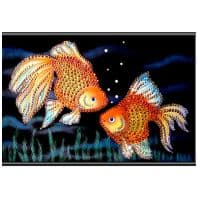 Картина из кристаллов Сваровски SWAROVSKI Золотые рыбки Размер 30x20 см