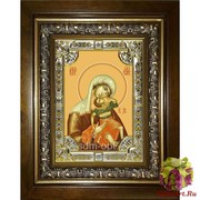 Икона освященная &quot;Взыграние младенца ,икона Божией Матери&quot;, 18x24 см, со стразами, в деревянном киоте 24x30 см, 24x30 см