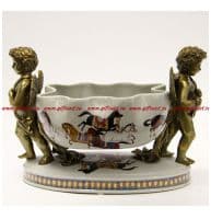 Ваза. Фарфор и бронза. Декор Гермес. Ручная работа. Длина 33 см