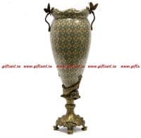 Ваза напольная Две стрекозы. Фарфор и бронза. Декор Медичи. Ручная работа. Высота 52 см