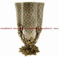 Ваза Листья. Фарфор и бронза. Декор Медичи. Ручная работа. Высота 39 см