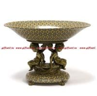 Фруктовница Два ангела. Фарфор и бронза. Декор Медичи. Ручная работа. Длина 41 см