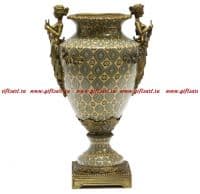 Ваза Нимфы. Фарфор и бронза. Декор Медичи. Ручная работа. Высота 41 см