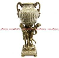 Ваза Грации. Фарфор и бронза. Декор Медичи. Ручная работа. Высота 48 см