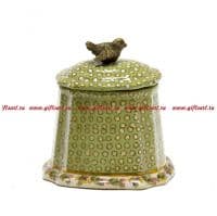 Вазочка для конфет. Императорский фарфор и бронза. Декор Елисейские поля. Ручная работа. Высота 10 см