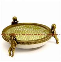 Вазочка. Императорский фарфор и бронза. Декор Елисейские поля. Ручная работа. Размер 15 см