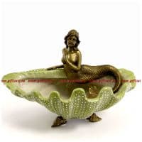 Фруктовница Русалочка. Императорский фарфор и бронза. Декор Елисейские поля. Ручная работа. Размер 27 см