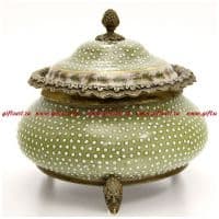 Вазочка для конфет. Конфетница. Императорский фарфор и бронза. Декор Елисейские поля. Ручная работа. Размер 18 см