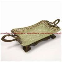 Блюдо. Императорский фарфор и бронза. Декор Елисейские поля. Ручная работа. Размер 39 см