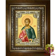 Икона освященная &quot;Дион Римский ,мученик&quot;, 18x24 см, со стразами, в деревянном киоте 24x30 см, 24x30 см